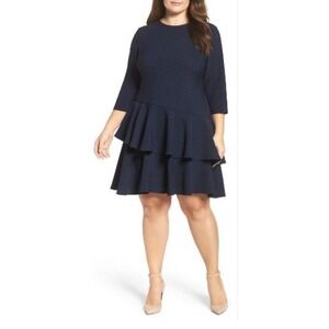 NWT Eliza J‎ Ruffle Tiered Dress Special Occasion Party Cocktail Size 16W